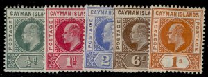 CAYMAN ISLANDS EDVII SG3-7, 1902-03 complete set, M MINT. Cat £110.