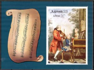 Ajman 1969 Music Composers Mozart S/S Imperf.  MNH