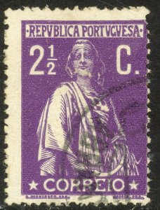 PORTUGAL 1917-26 2 1/2c Violet CERES Issue Sc 235 VFU