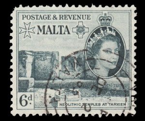 MALTA 1956-57 SCOTT # 254. USED. # 2