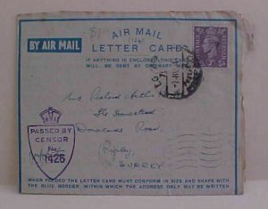 EGYPT  FROM ENGLAND AIR LETTER #75 in 1944