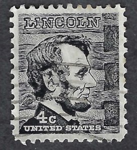 United States #1282 4¢ Abraham Lincoln (1965). Used.