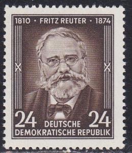 Germany DDR # 212, Fritz Reuter - Writer, NH, 1/2 Cat