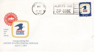 7-1-71 USPS INAUGURATION  FDC,   SAN ANTONIO, TX  1971  FDC15776