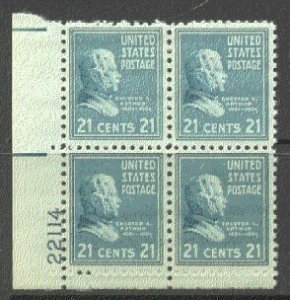 826 Fine MNH Plt/4 Y0124