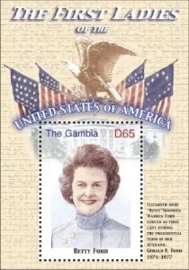 GAMBIA FIRST LADIES OF THE UNITED STATES - BETTY FORD S/S MNH
