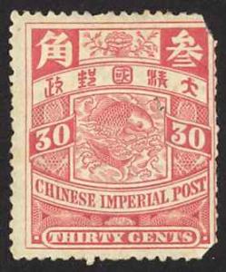 China Sc# 118 MH 1900-1906 30c dull red Definitive