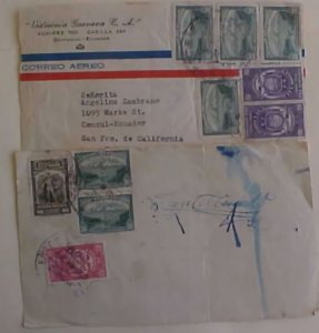 ECUADOR REVENUES USED FOR POSTAGE 1947,GUYAQUIL ALSO LIBRANZA POSTAL WITH MIXED