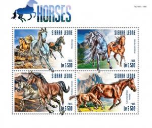 SIERRA LEONE 2015 SHEET HORSES srl15308a