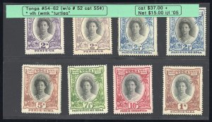 Tonga Stamps # 54-62 w/o 52 MLH VF