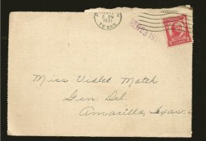 USA SC#690 on PM 1931 Plainview TEX Cover Used Cover is Faulty