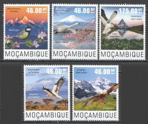 Wb293 2014 Mozambique Birds & Mountains Landscapes #7610-14 Set Mnh