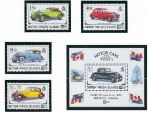 British Virgin Is 833-37 MNH 1996 Motor Cars of the 1930s (ak2252)