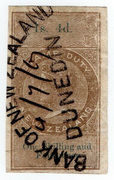 (I.B) New Zealand Revenue : Stamp Duty 1/4d (reversed & inverted watermark)
