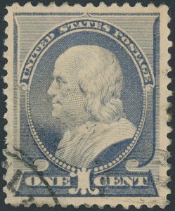 US 212 1 cent Franklin; Used; Light cancel -- See details and scans