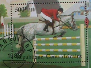 CENTRAL AFRICAN STAMP:1983- OLYMPIC GAMES SHEET POST OFFICE FRESH CTO SHEET-