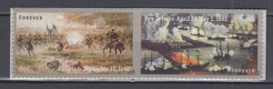 (J) ​USA Sc#4664-4665  4665a Civil War 1862  Full Pair Set MNH