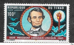 Chad #C22c  100 fr Abraham Lincoln  (MNH)  CV $3.00