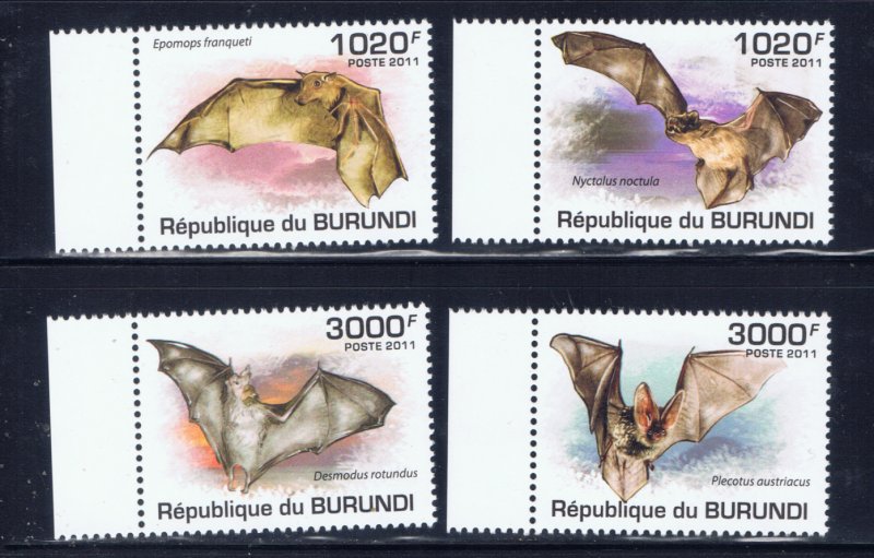 Burundi 837-40 MNH 2011 Bats