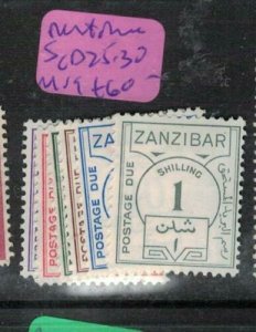 Zanzibar SG D25-30 Postage Due MOG (4ene) 