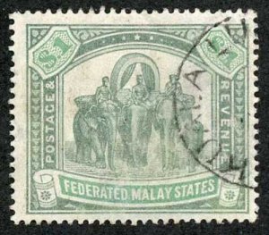 Malay States SG23 One Dollar Green and Pale Green Wmk Crown CC