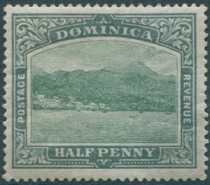 Dominica 1902 SG27 ½d green and grey-green KGV Roseau crown CC wmk MLH (amd)