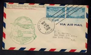 1935 USA first flight cover San Francisco to Guam FAM 14 Clipper FFC 