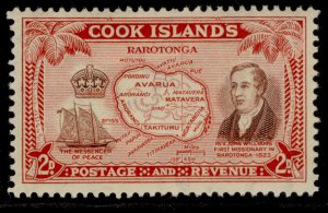 COOK ISLANDS GVI SG152, 2d reddish brown & scarlet, M MINT.