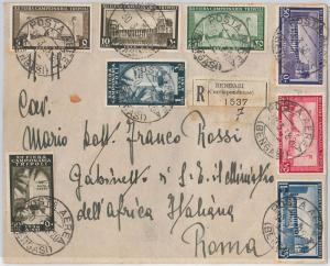 53707 - ITALY COLONIES: LIBIA - Sass 146/151 + A 34/35 on RECOMMENDED ENVELOPE-
