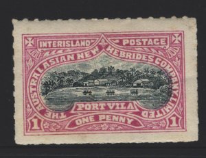 British New Hebrides Interisland Postage 1d - MH