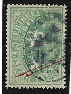 Bavaria Used  50 pf Revenue  stamp