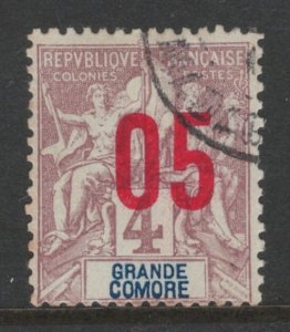 Gran Comoro 1912 Navigation & Commerce Surcharge 5c on 4c Scott # 21 Used