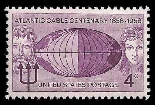 # 1112 MINT NEVER HINGED ATLANTIC CABLE CENTENNIAL     VF+