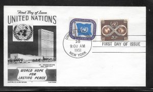 Just Fun Cover United Nations #7-8 FDC Fleetwood Cachet (my2658)