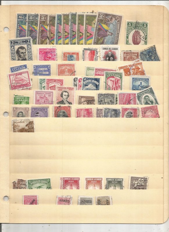 ECUADOR COLLECTION ON STOCK SHEET, MINT/USED