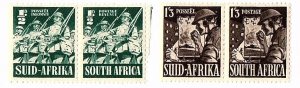 SOUTH AFRICA 1941-43 Scott 81 & 89 mnh pairs - scv $14.50 less 80%=$2.90