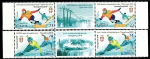 1213 SERBIA 2018 - Olympic Winter Games - PyeongChang - S.Korea - MNH Middle Row
