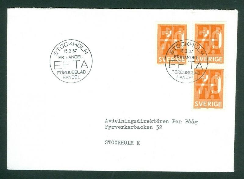 Sweden FDC. 1967. EFTA Eur. Free Trade Association. Address: Stockholm