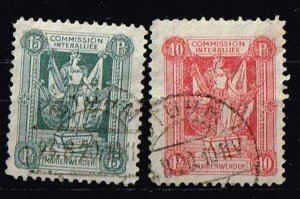 Marienwerder, Sc.#2+3 used Allegory of Allied Supervision of Plebiscite-1stIssue