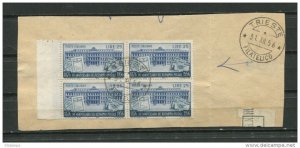 Italy 1956 Sc 1720 Block of 4 Used on piece First Day Cancel Triest