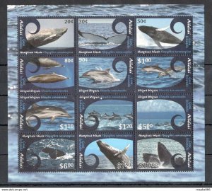 2012 Aitutaki Cook Islands Whales & Dolphins !!! Michel 60 Euro 1Sh ** Ec221