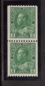 Canada #133 VF Mint Coil Pair