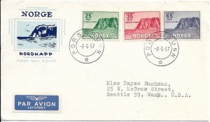 Porsgrunn, Norway to Seattle, Wa 1957 1st Day Cover (49764)