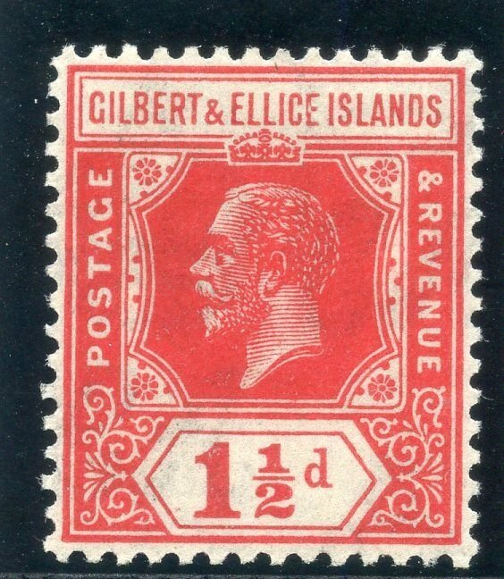 Gilbert & Ellice Islands 1924 KGV 1½d scarlet superb MNH. SG 29. Sc 29.