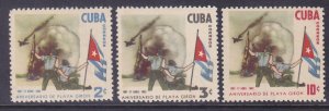 Cuba 706-08 MNH 1962 Bay of :Pigs Invasion 1st Anniversary full Set Very Fine