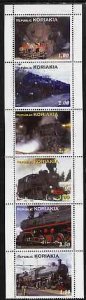 KORIAKIA - 1998 - Steam Engines - Perf 6v Sheet -Mint Never Hinged-Private Issue