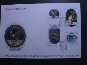 ​LIBERIA 1989 SC# 1125-8 MOON LANDING- 20TH ANNIV: OFFICIAL FDC-MNH VERY FINE