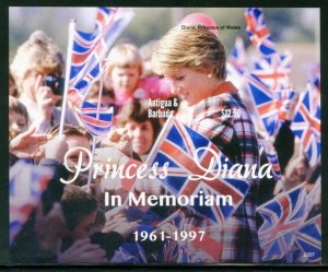 ANTIGUA & BARBUDA 2022 PRINCESS DIANA IN MEMORIAM IMPERF SOUVENIR SHEET MINT NH