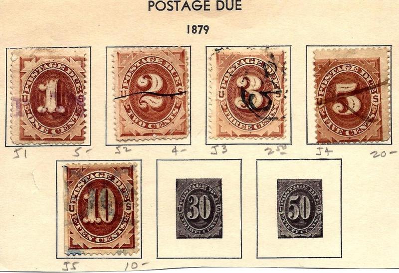 J1-J5 Used... 1c-10c Postage Due... SCV $185.00