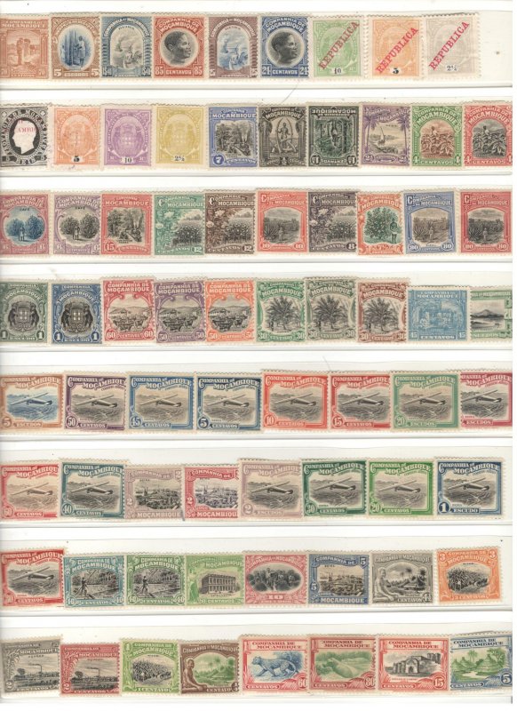 MOZAMBIQUE COLLECTION ON STOCK SHEET ALL MINT